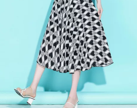 半身裙长裙女2021春夏新款雪纺大摆裙大码...