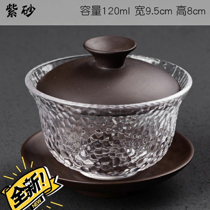【特惠】日式玻璃盖碗茶杯陶瓷大号单个三才泡...