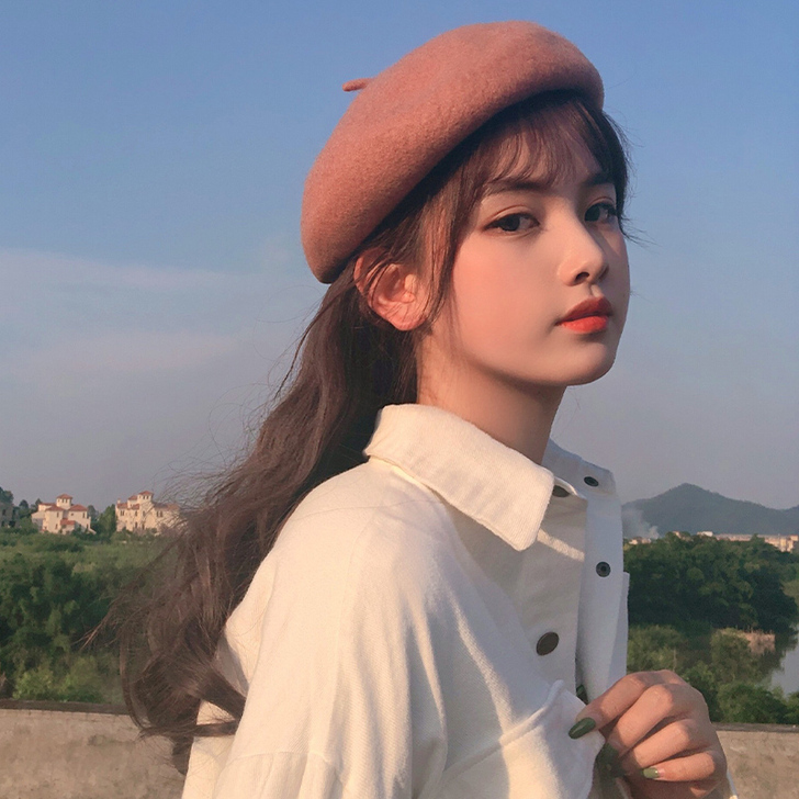 贝雷帽女秋冬韩版日系百搭网红画家帽子潮羊毛...