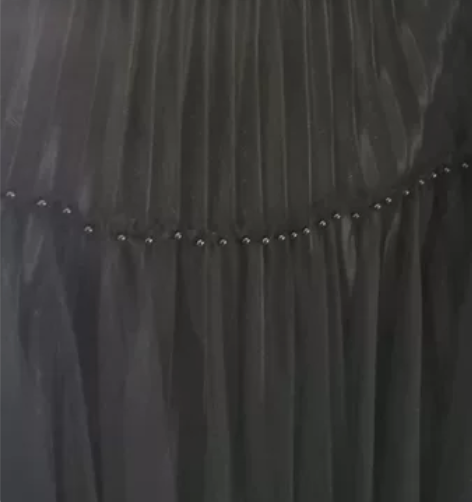 新款显瘦重工拼接网纱百褶裙半身裙四季百搭长...