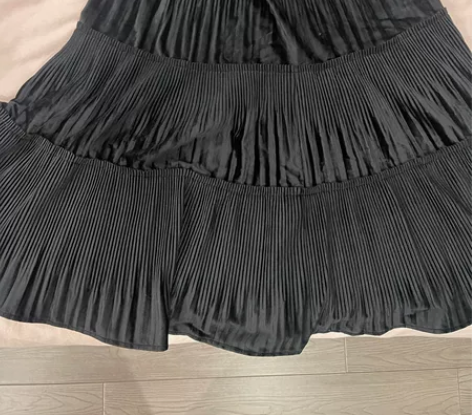 韩版气质松紧腰中长款金丝绒秋冬新款蛋糕裙纯...