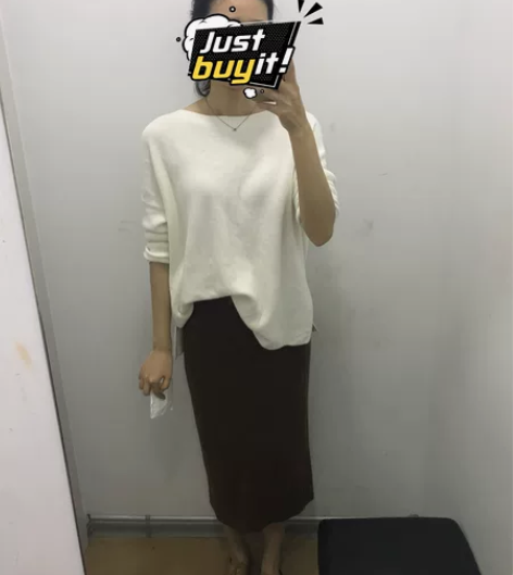 针织包臀铅笔裙，均码 身高170，长度如图