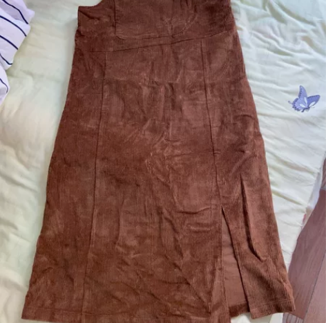 ambosc灯芯绒背带裙，棕色，均码，20...