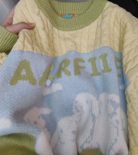 麻花兔子毛衣女春秋宽松外穿慵懒风bf温柔日...