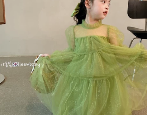 女童韩版公主风连衣裙，女宝宝春秋蕾丝网纱裙...