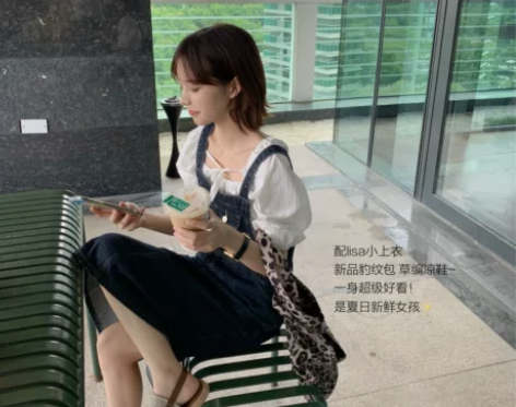 『酸奶的衣橱』 古着背带裙 直筒牛仔裙 深...