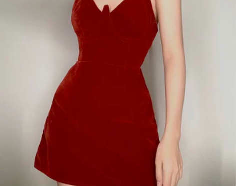 越南代购小众品牌ins风高级感吊带v领收腰...