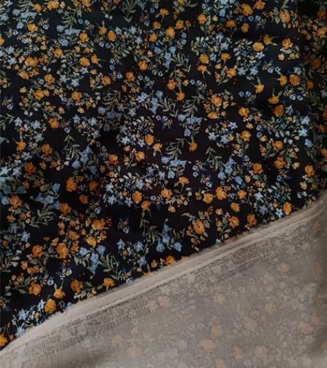 新款纯棉麻印花布料小碎花布复古田园风布料服...