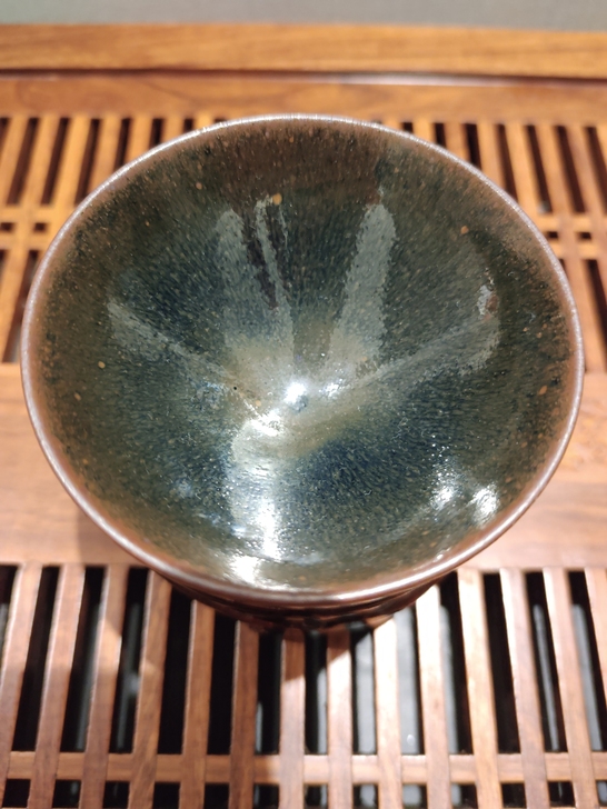 乾窑吴兴乾师傅个人款小篆吴仿宋柴烧青蓝毫大...