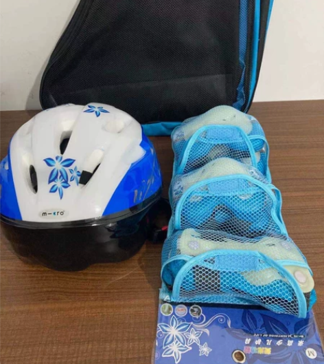 米高三件套 三层包，白泡头盔，荧光护具  ...