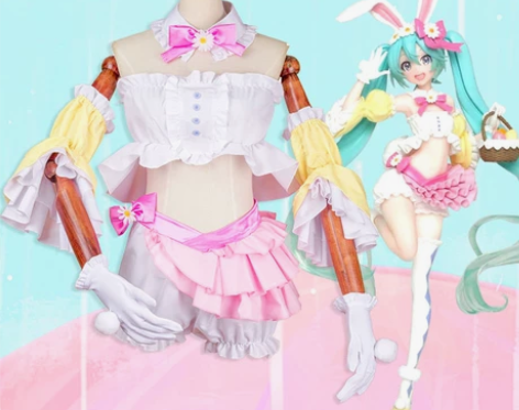 初音未来cosV家四季系列miku兔耳春装...