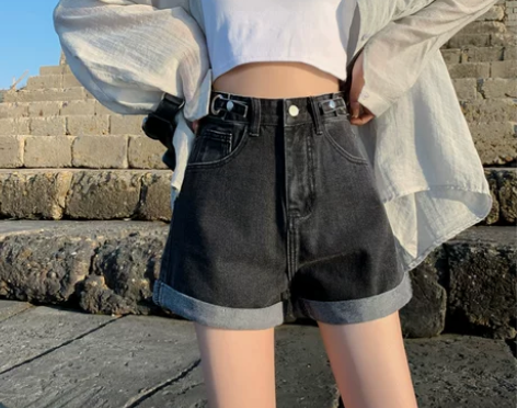 【礼遇价】高腰牛仔短裤女2022年夏季新款...