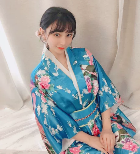 清仓55全套和服 全新包邮和服浴衣 水蓝色...