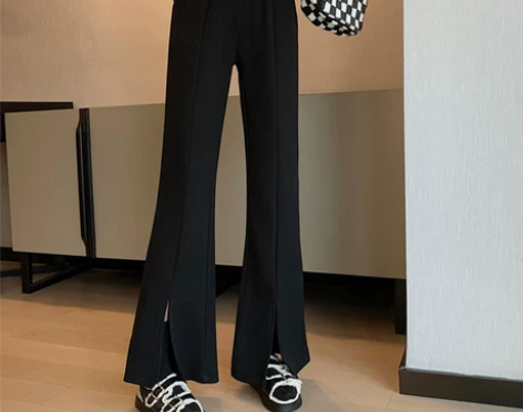 休闲裤子女冬小个子2021新款设计感小众高...