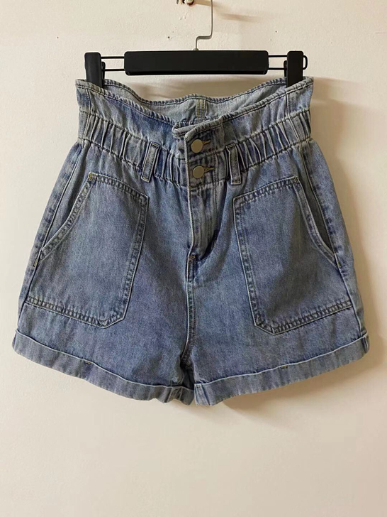 牛仔短裤女2021年夏季新款韩版高腰显瘦阔...