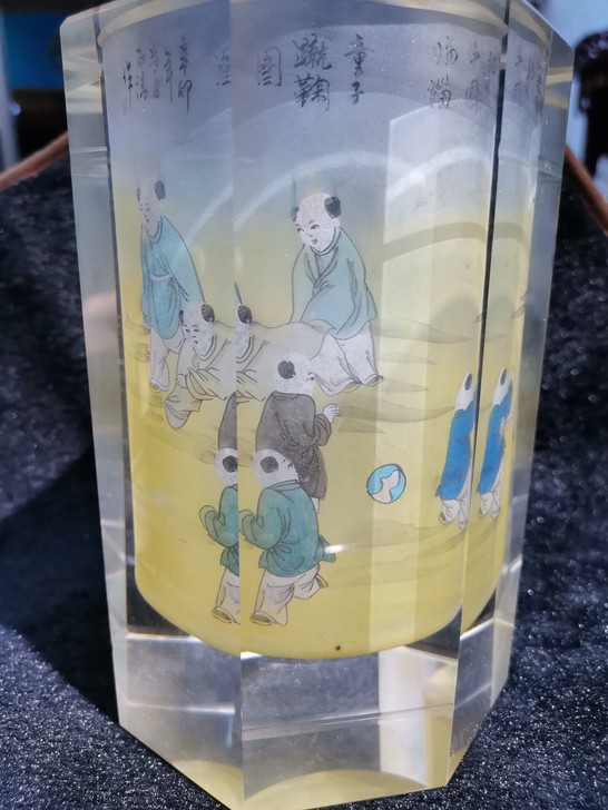 名家制作,内胆画笔筒,高16.5直径11