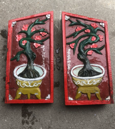 解放后木雕艺术品一对 78元包邮 还价的别...
