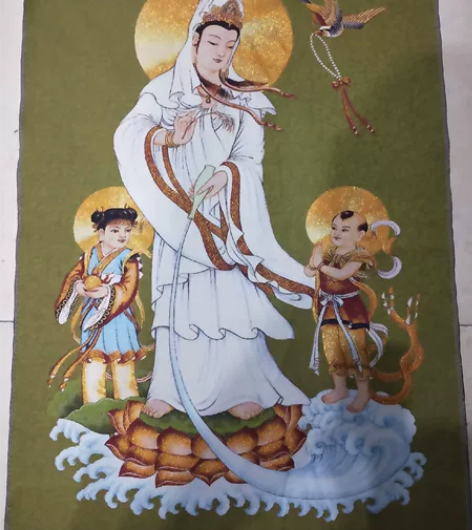 赔钱急出,高价买的唐卡(送子观音)刺绣织锦...