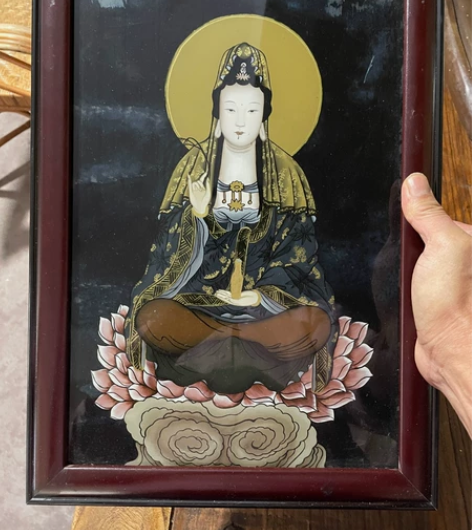 老玻璃画,框新打了一下,788元包邮 感兴...