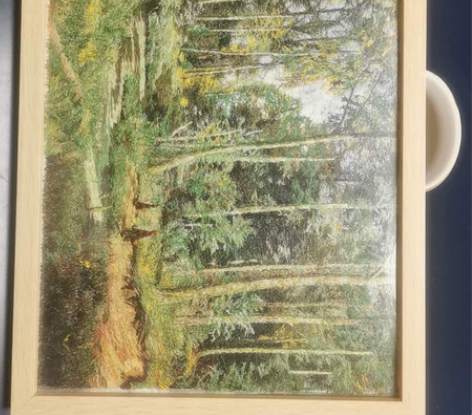 刺绣画，自己换了全新的框子，跟屋子的风格不...
