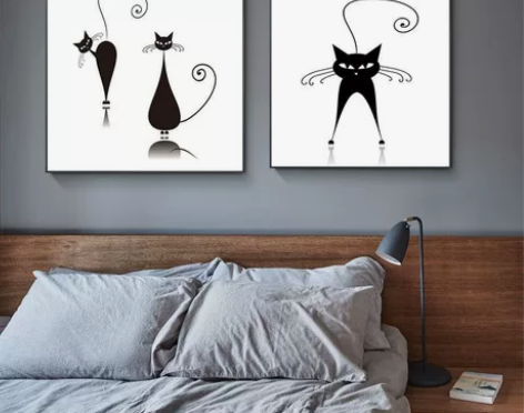 带钟表电表箱装饰画免打孔上翻简约轻奢北欧风...