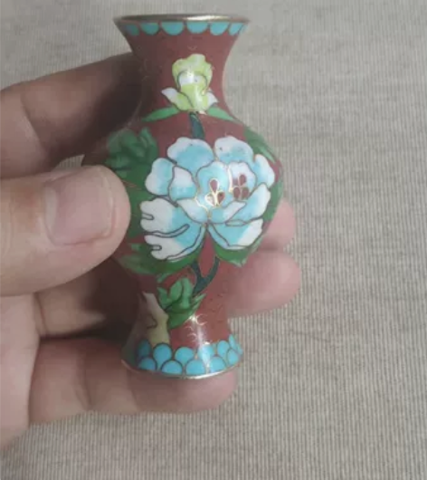 创汇时期景泰蓝小花瓶 鎏金掐丝工艺 器型规...