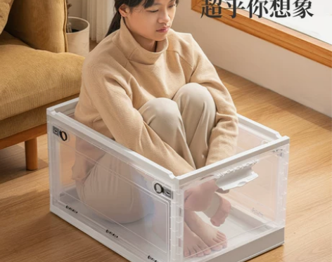 书本收纳箱可折叠宿舍学生教室用透明整理书籍...