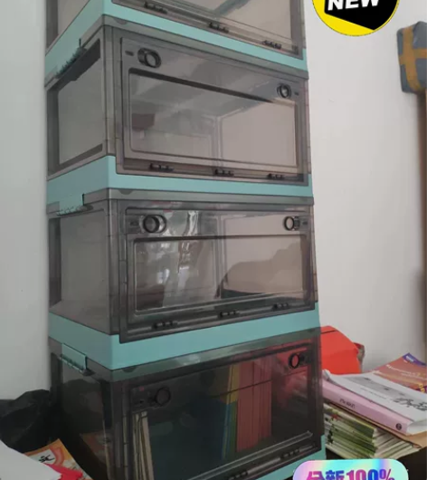 双侧开门可折叠收纳箱、书籍玩具整理箱大容量...