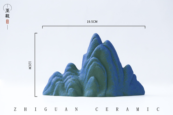 至观青绿山水千里江山创意笔搁笔架复古毛笔笔...
