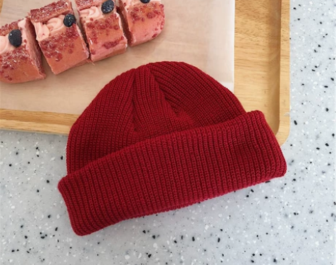 买一送一！弹力很好的糖果色原宿风瓜皮帽秋冬...