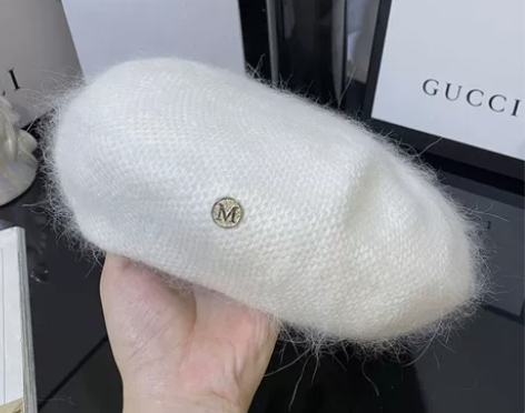 兔毛贝雷帽南瓜帽 全新一次没带 偏远不包全...