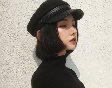 网红款冬天海军帽子女秋冬季韩版潮百搭英伦八...