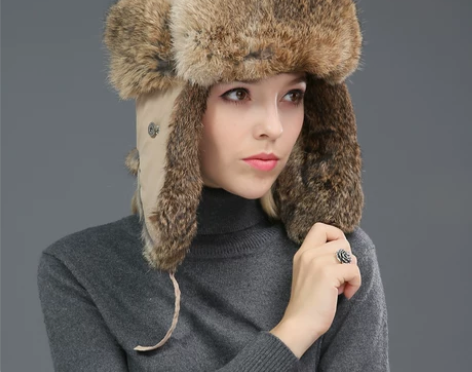 雷锋男女兔毛帽子冬季情侣保暖护耳帽棉帽子