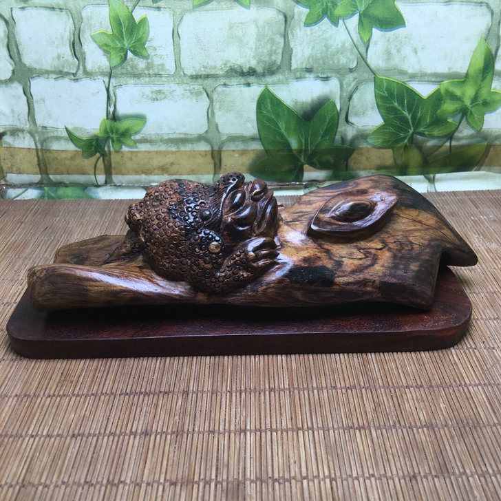 海南黄花梨〈招财进宝〉毛笔架、手把件