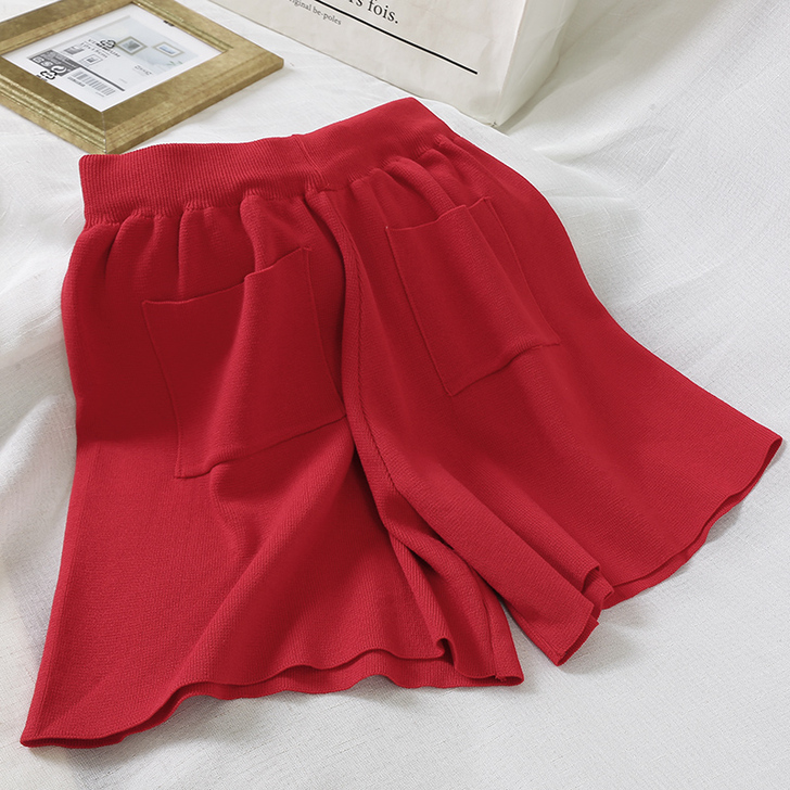 6421松紧腰宽松冰丝裤夏季新款韩版高腰宽...