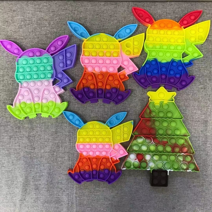 新款彩色皮卡丘灭鼠先锋桌面玩具 儿童硅胶游...