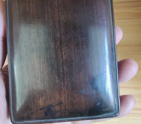 清末民初端砚，红木盒约12*10*3厘米，...