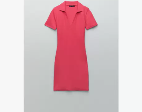 ZARA 女装 POLO 衫式罗纹连衣裙...