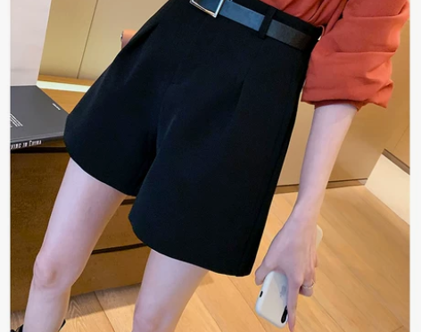 ?短裤女秋季2022年新款高腰休闲裤宽松显...