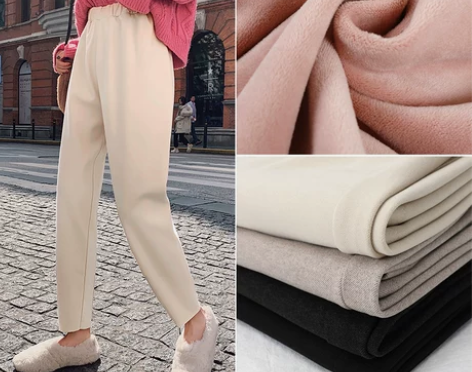 毛呢裤子女2022春秋冬季新款高腰显瘦休闲...