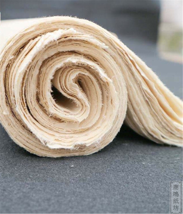 鹿鸣纸坊手工纸蝉翼嫩竹纸书画展毛边纸夹江竹...