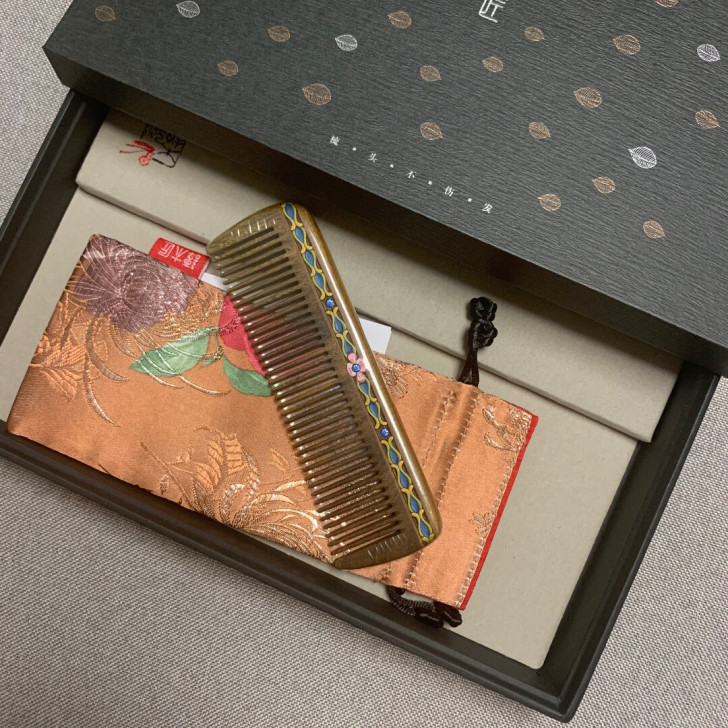谭木匠礼盒幸福 鹊俏枝头 玉檀木梳子  生...
