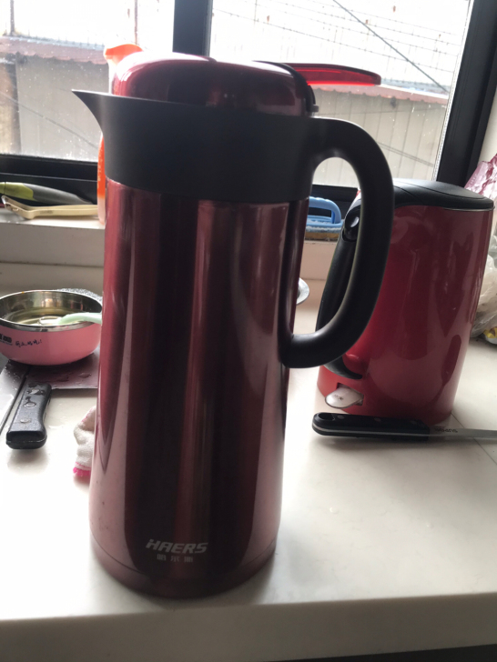 哈尔斯真空保温壶，酒红色，2200ml，可...