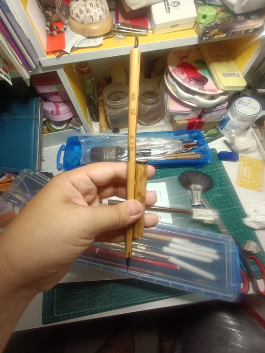 问心堂蓝鹊带盖，全新80包邮，竹杆品相好