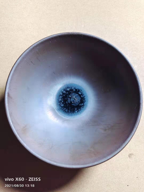 两节龙窑柴烧乐天柴窑磨底平口主人杯，釉面烧...