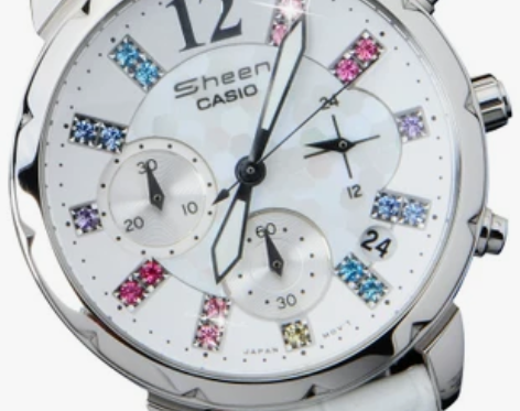 ?[兔兔皇冠店]卡西欧手表镶水钻大表盘皮带...