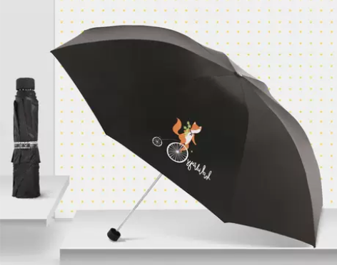 天堂伞旗舰店官网折叠晴雨两用黑胶防晒遮阳伞...