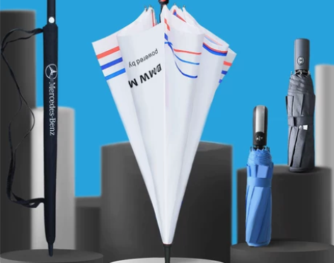 奔驰宝马奥迪汽车自动长柄雨伞大号超大黑遮阳...