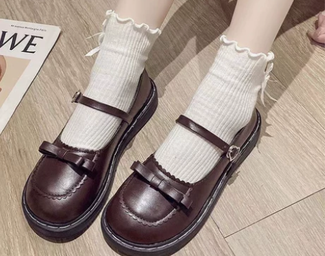 日系jk小皮鞋女英伦风夏季薄款浅口可爱软妹...