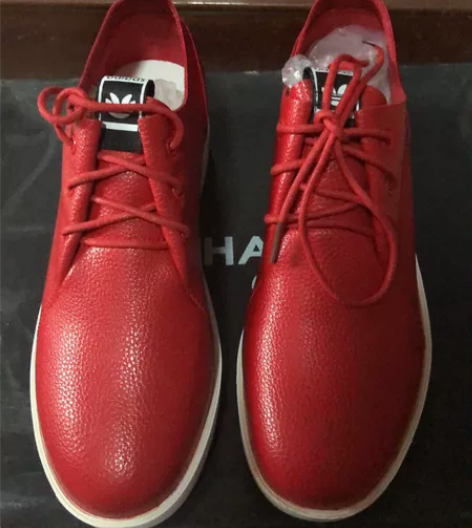 全新内增高女休闲鞋运动鞋红色系带单鞋33码...